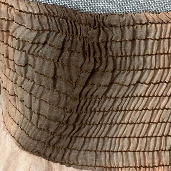 Vintage Algo-Ettes Ombré Peach Cream & Brown Floor Length Maxi Dress Size Size 5 - Picture 10 of 16